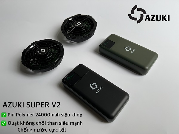 PIN AZUKI Super V2 Dung Lượng 24000Mah, Đầu ra 12V Cao Cấp