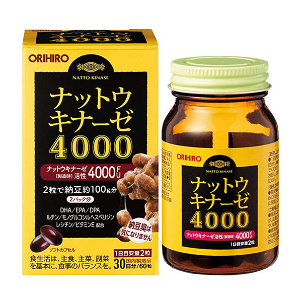 Viên uống phòng ngừa đột quỵ, tai biến Orihiro Nattokinase 4000FU