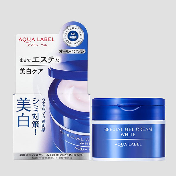 Kem dưỡng da Shiseido Aqualabel 5in1 màu xanh bổ sung D-Glutamic Acid