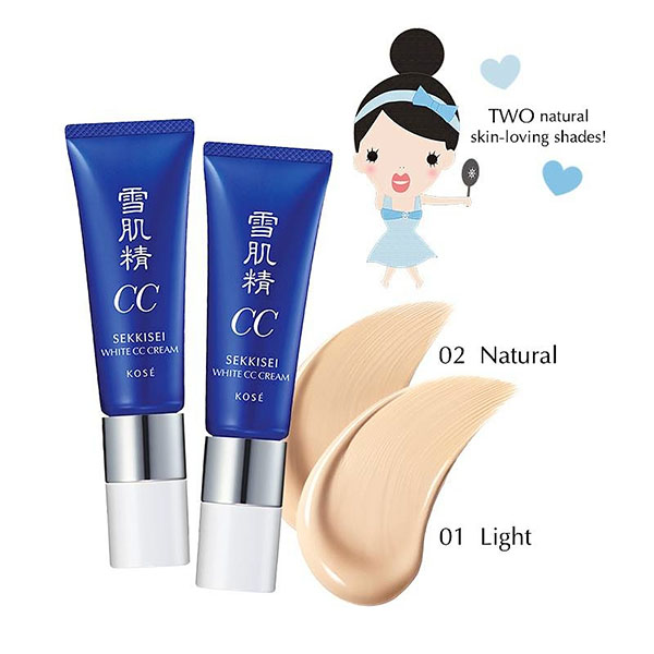 Kem trang điểm Kose Sekkisei White CC SPF50+số 01 cho da sáng màu