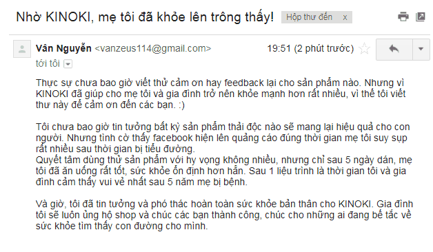 Thư của bạn Vân Nguyễn